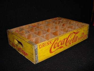 Vintage-yellow-coca-cola-coke-wood-pop-bottle-crate_370486569137